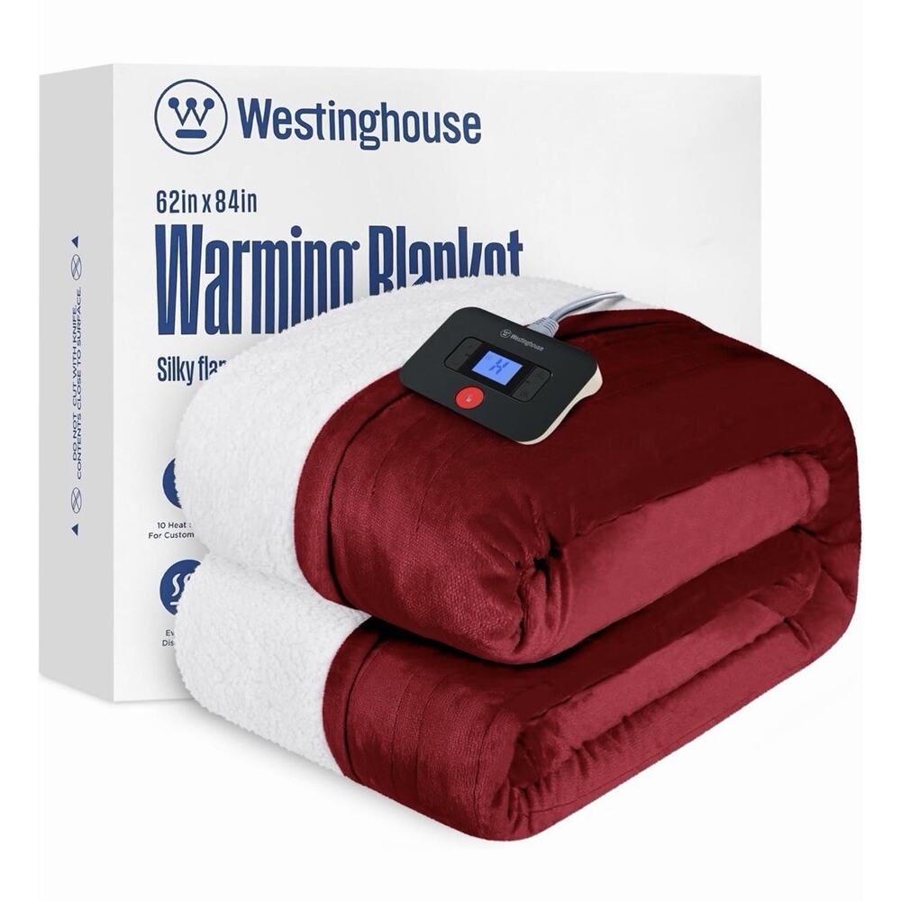 Westinghouse Electric Blanket Twin, Heated Blanket Twin Size with 10 Levels
